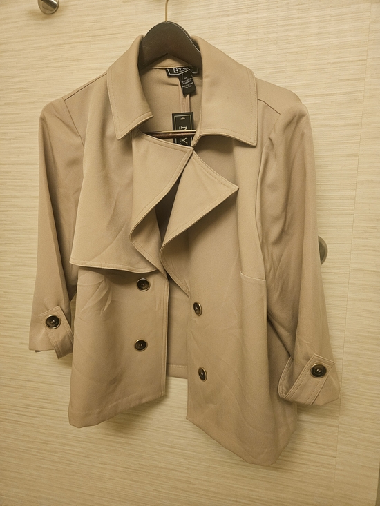 New York & Company Jackets & Blazers - New York & Company Beige Short Trench Coat 1x